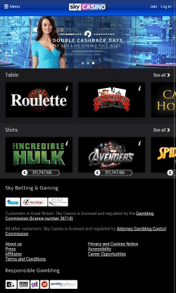 Sky Casino Android Mobile App | CompareFreeCasino