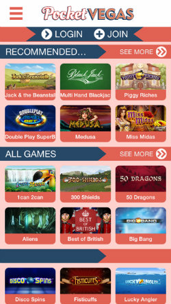 Play mobile slots on the Pocket Vegas Casino app