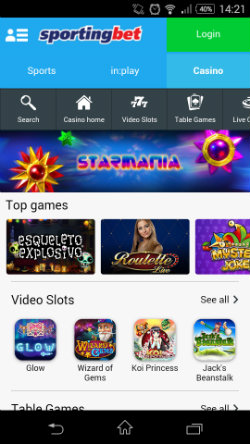 Mobile video slots at Sportingbet Casino