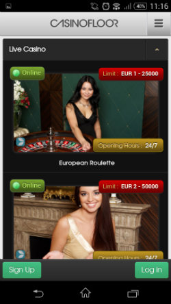 Play mobile slots & live casino at Casino Floor Mobile Casino