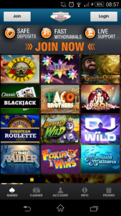 Play mobile slots at Jackpot Paradise Mobile Casino