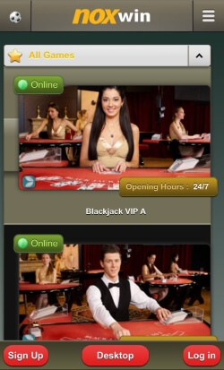 NOXwin Mobile Casino | Enjoy live blackjack and live roulette