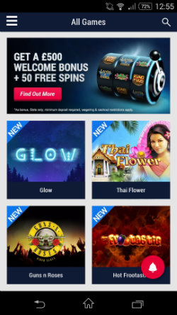 Get casino bonuses at Party Mobile Casino