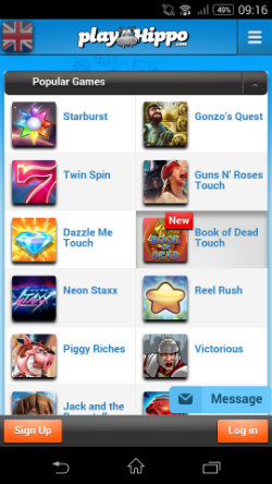 Play mobile slots at PlayHippo Mobile Casino