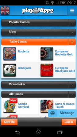 Play Blackjack & Roulette at PlayHippo Mobile Casino