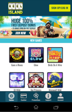 Claim casino bonuses & casino rewards at Reel Island Mobile Casino