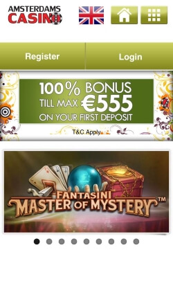 Amsterdams Mobile Casino | Get £10 free no deposit bonus and 10 free spins