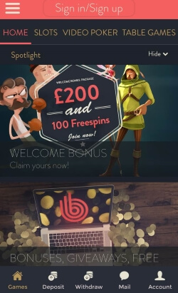 Betspin Mobile Casino | Claim up to £200 in casino bonuses and 100 free spins