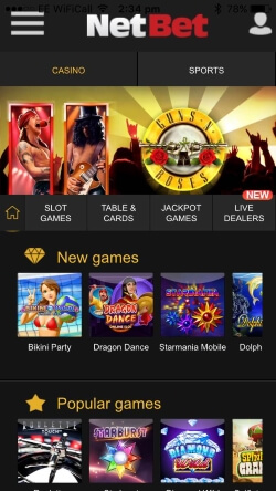 NetBet Casino App | get 25 Free Spins and up to £200 in casino bonus