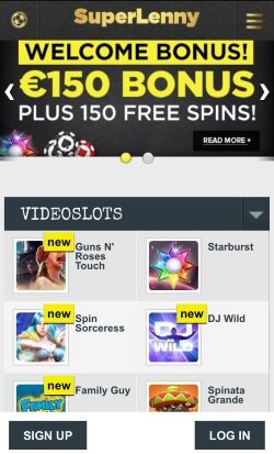 SuperLenny Mobile Casino | Play over 500 mobile casino games