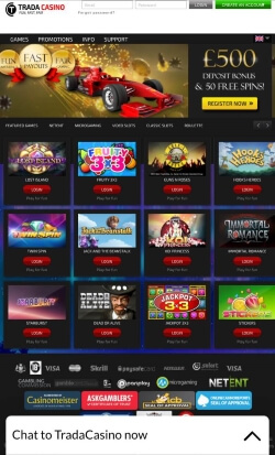 Trada Mobile Casino | Get up to £500 in casino bonuses and 50 free spins