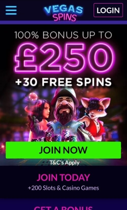 Vegas Spins | Get up to £500 in free casino bonuses