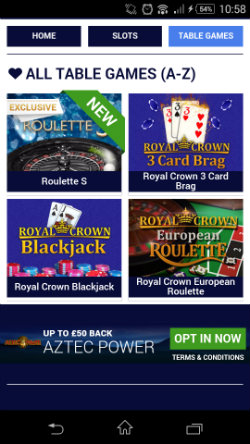 Play exclusive Roulette games at Bell Fruit Mobile Casino