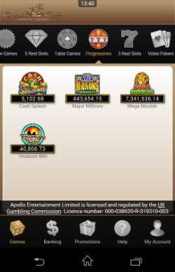 Play progressive jackpots like Mega Moolah at Captain Cook Casino Mobile