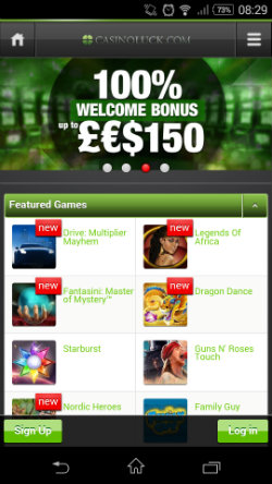 Get casino rewards & casino bonuses at Casino Luck Mobile