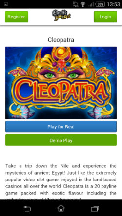 Play mobile slots at at Castle Jackpot Mobile Casino