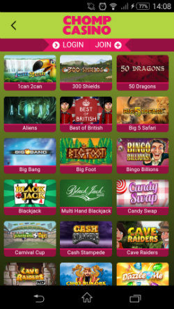 Play Blackjack and Roulette at Chomp Mobile Casino