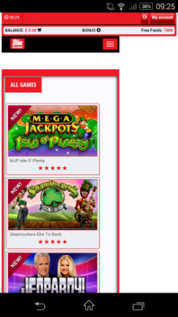 Progressive jackpots at Daily Star Games Mobile Casino