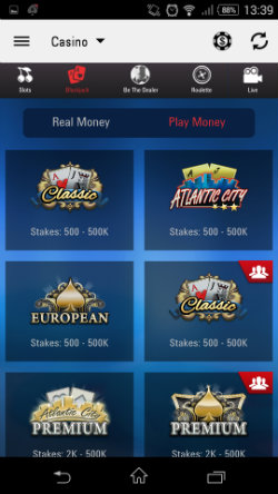 Play Blackjack on the PokerStars Casino Android App