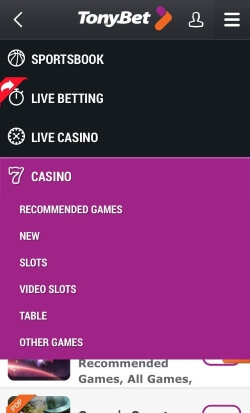 TonyBet Mobile Casino | Play live casino games including live blackjack and live roulette