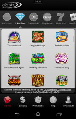 Play mobile slots at Dash Mobile Casino