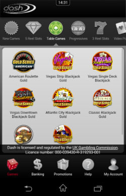 Play Blackjack and Roulette at Dash Mobile Casino