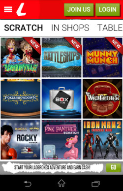 Play instant win scratch cards at Ladbrokes Mobile Slots