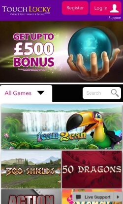 Touch Lucky Mobile Casino | get £5 free no deposit needed