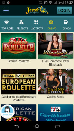 Play casino online with Jester Jackpots Mobile Casino