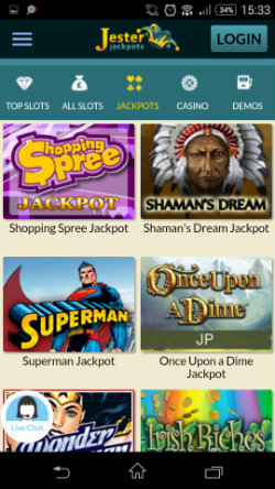 Win jackpots at Jester Jackpots Mobile Casino