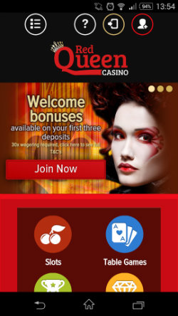 Casino Bonuses & Casino Rewards at Red Queen Casino Mobile