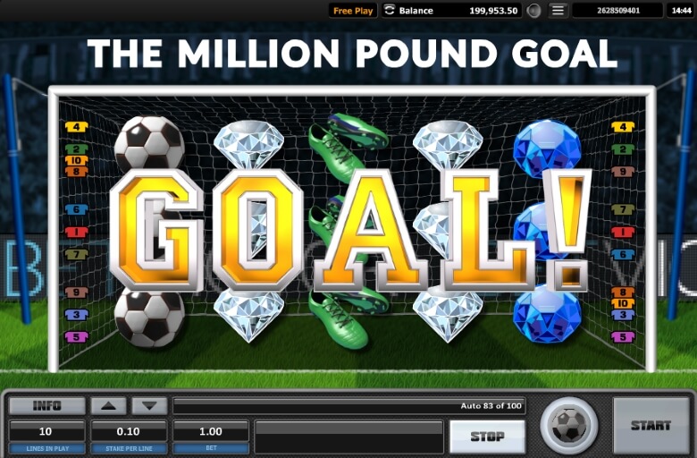 The Million Pound Goal video slot for Realistic Games