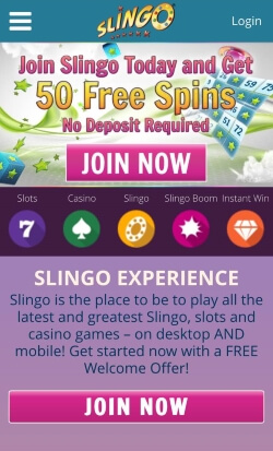 Slingo Mobile | Get 50 free spins on signup