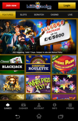 Millionaire Mobile Casino - Casino Bonuses & Casino Rewards