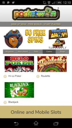 Pocketwin Mobile - Casino Games