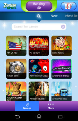 Zinger Spins Mobile - Casino Games